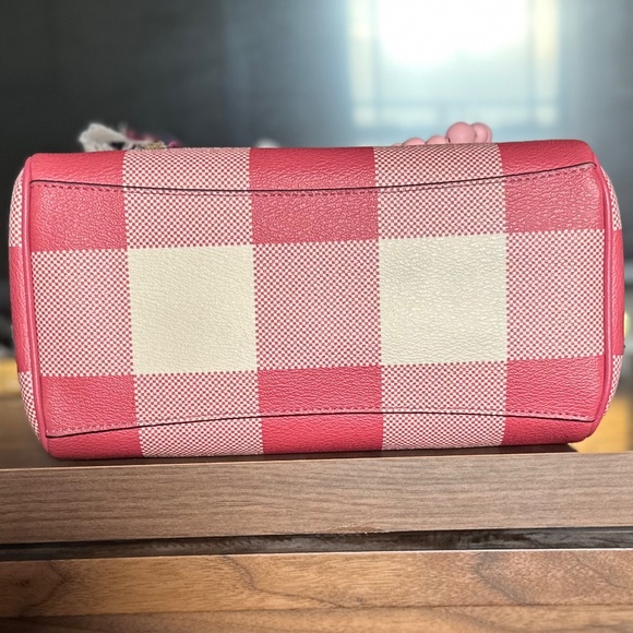 Coach Bennett Satchel in Strawberry Buffalo Plaid w/Matching Wristlet - Picture 2 of 5